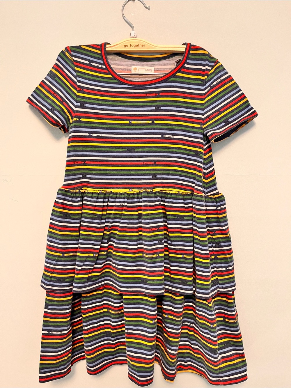 Tucker + Tate Rainbow Striped Short-Sleeve Tiered Dress